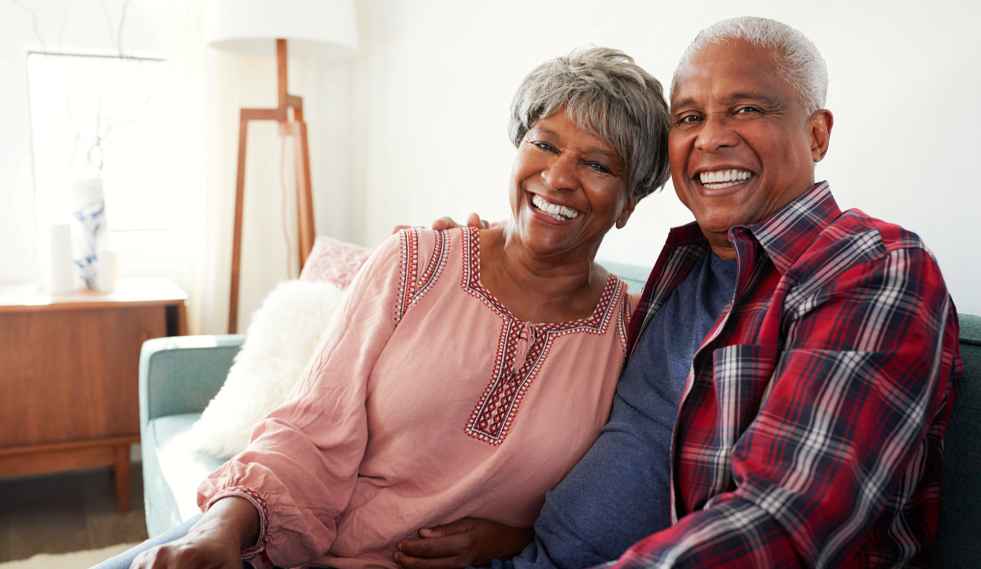 elder couple smiling
